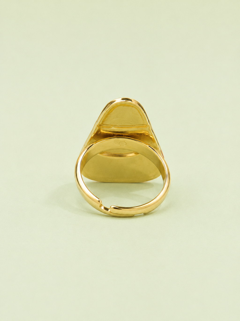 Enamel Geometric Gold Tone Adjustable Ring for Women