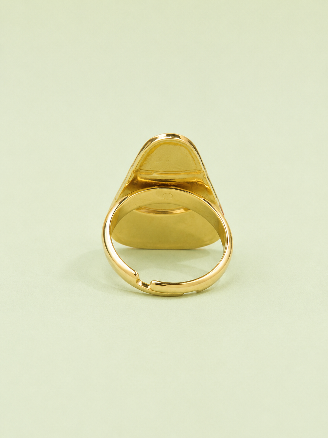 Enamel Geometric Gold Tone Adjustable Ring for Women