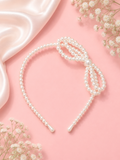 Elegant Pearl Bow Hairband for Girls & Women | Pearl Beaded Headband